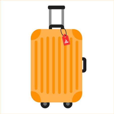 Orange travelling baggage suitcaseのイラスト素材
