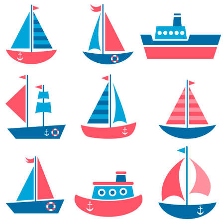 set of boat iconsのイラスト素材