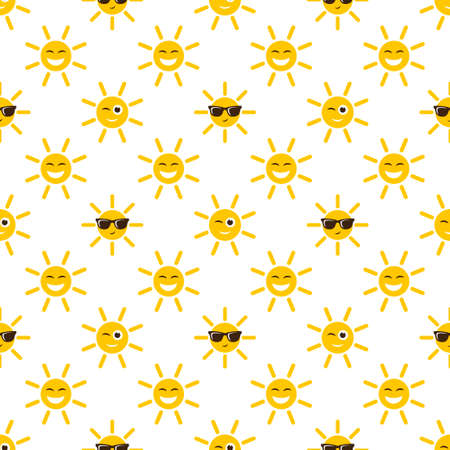 Seamless pattern with sun icons.