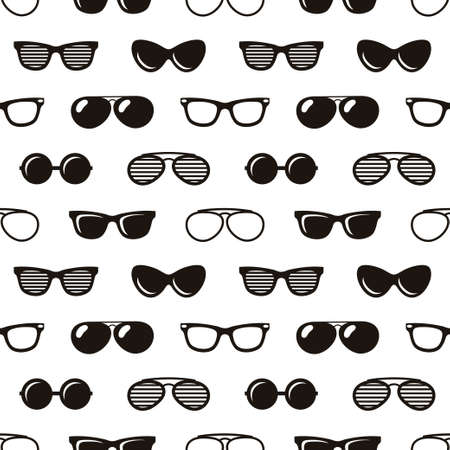 seamless pattern with sunglasses on white backgroundのイラスト素材