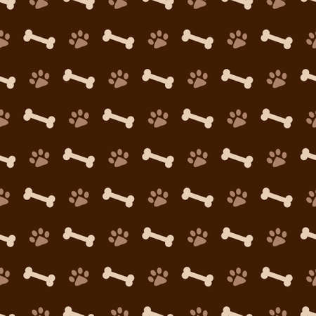 Pattern with dog footprints and bonesのイラスト素材