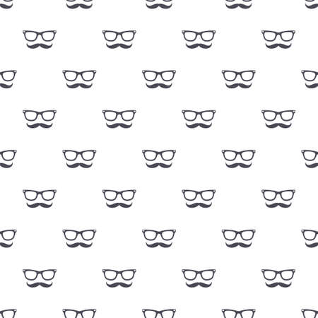 Seamless pattern with hipster mustache and glassesのイラスト素材