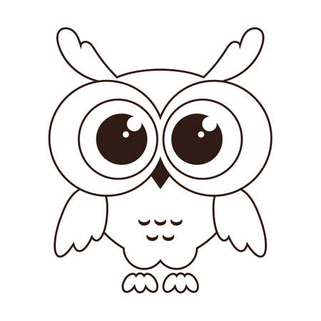 Cute owlet icon.のイラスト素材