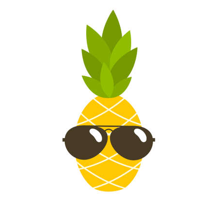 Cute pineapple with sunglassesのイラスト素材