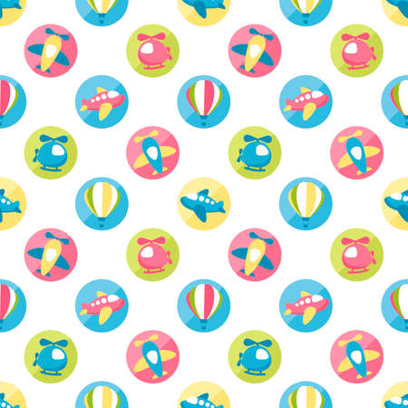 Pattern with air transport iconsのイラスト素材