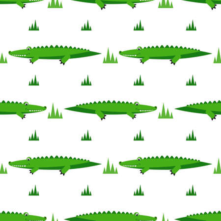 Seamless pattern with crocodilesのイラスト素材