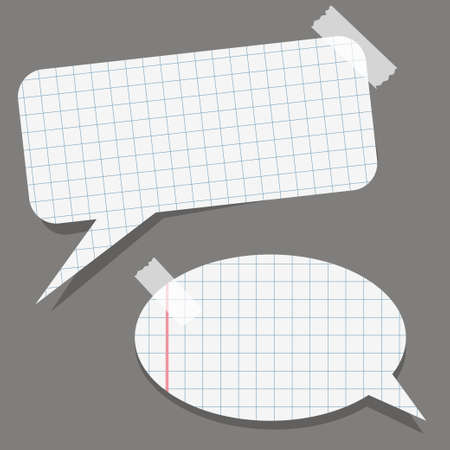 Two paper bubble stickers with the tapeのイラスト素材