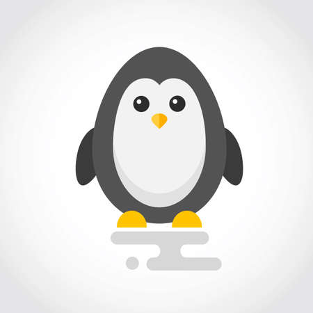 Icon of a cute penguin in flat designのイラスト素材
