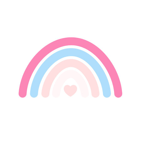Pastel stylish trendy rainbow illustrationのイラスト素材