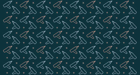 Pattern of laser guns and graphic elementsのイラスト素材