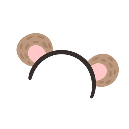 a hair band with bear ears. cute cartoon-style vector image isolated on a white background.のイラスト素材