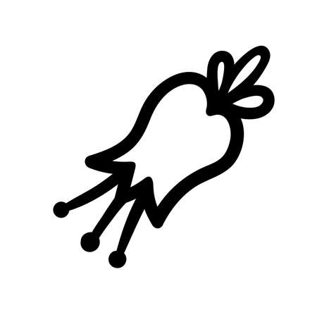 hand-drawn doodle bluebell. vector isolated cartoon illustration. line printのイラスト素材