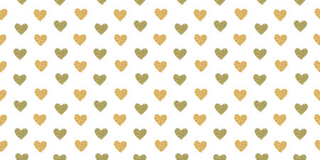 Cute vector seamless pattern with Hearts of pastel colors on a white background. Romantic heart simple wallpaper. Valentines day background. Children's print.のイラスト素材