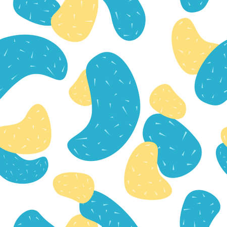 Vector seamless pattern with abstract colorful textured shapes.のイラスト素材
