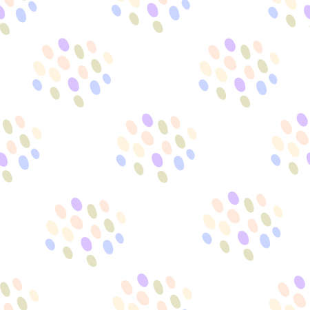 Vector cute abstract seamless pattern with spots in pastel colors. Print for textile, nursery, wrapping paper, wallpaperのイラスト素材