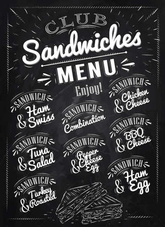 Sandwiches menu the names of sandwiches のイラスト素材