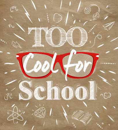 Too Cool for school kraft paperのイラスト素材