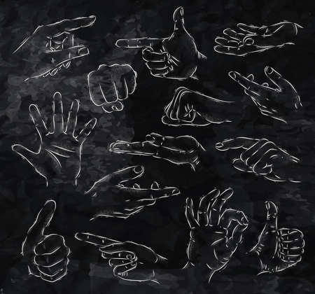 Painted hands chalkのイラスト素材