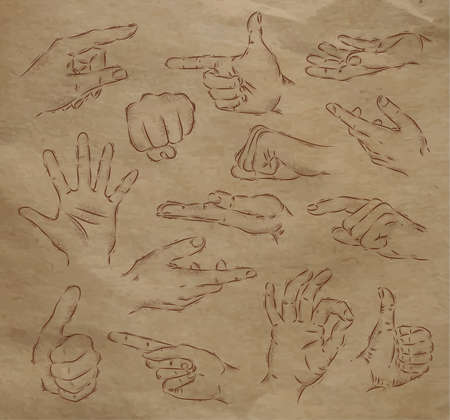 Painted hands kraftのイラスト素材