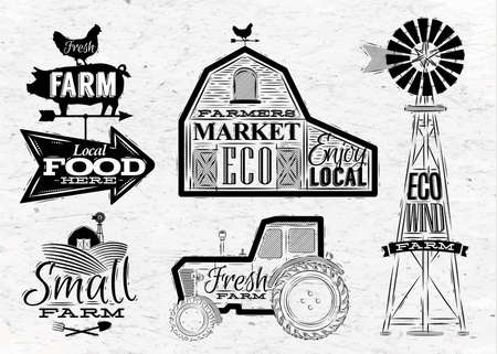 Farm vintage のイラスト素材