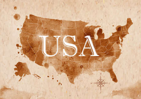 Map United States retroのイラスト素材