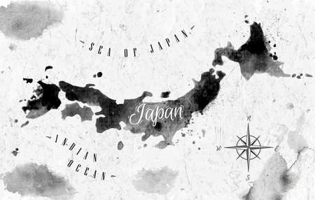 Ink Japan mapのイラスト素材