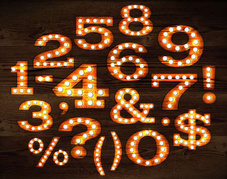 Lamp numbers and symbols old styleのイラスト素材