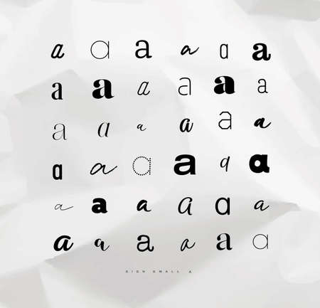 Set of hand drawn decoration symbol a for letters and invitation drawing on crumpled paper backgroundのイラスト素材