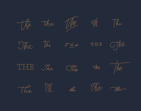 Set of minimalist style elements the drawing on blue backgroundのイラスト素材