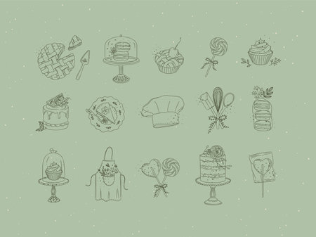 Hand drawn doodle icons of Christmas and New Year. Vector illustrationのイラスト素材