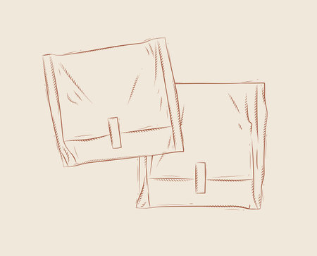 Women packed sanitary pads composition drawing on beige backgroundのイラスト素材