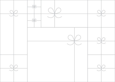 Art deco present box linear composition drawing on white backgroundのイラスト素材