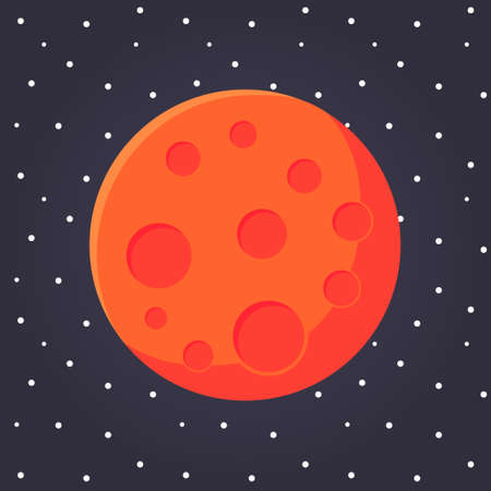 Dark red mars planet spaceのイラスト素材