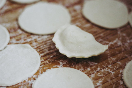 Ukraine. Slavic food. Ukrainian national dish. Dough. Flour.