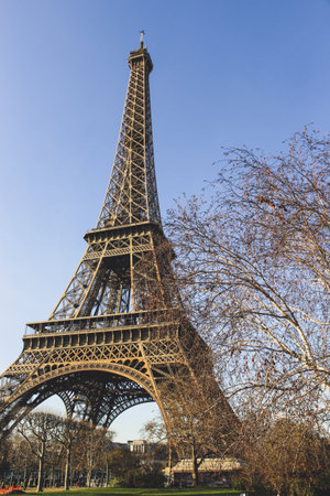 Eiffel Tower in Paris, France. Postcard of Parisの写真素材