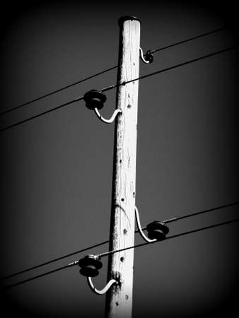 the sun shines on a powerlineの写真素材