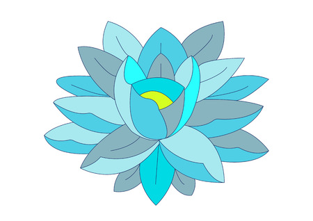 blue water lily for designのイラスト素材