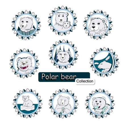 a set of polar bearsのイラスト素材