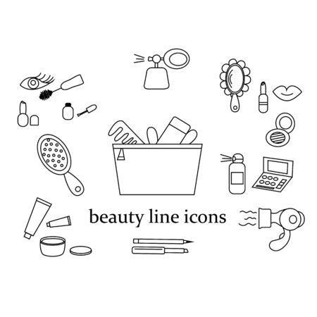 beauty salon many different iconsのイラスト素材