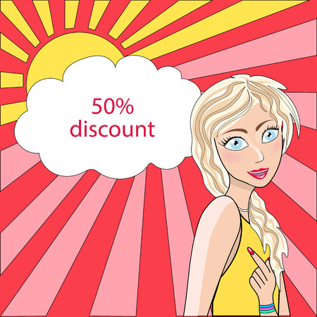 girl in a comic style. vectorのイラスト素材