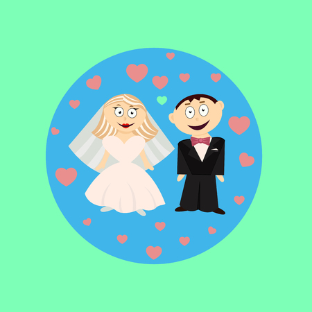 sweet couple bride and groomのイラスト素材