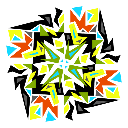 Geometric pattern. Yellow, black, red, blue. Abstraction. - Stock vectorのイラスト素材