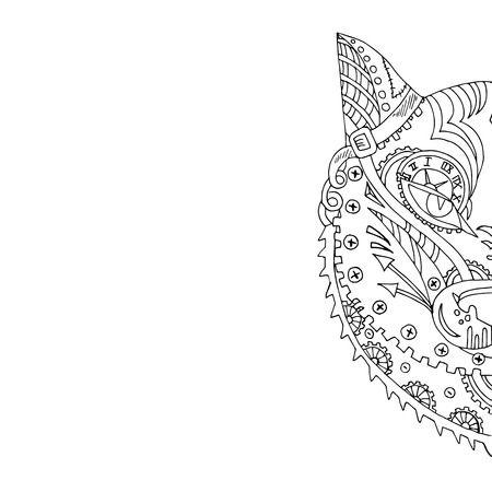 Wild Beautiful Wolf Head Hand Draw On A White Background Color Book Tasmeemme Com