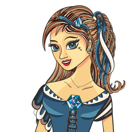 Beautiful girl. Fashionable illustration. Venus goddess. Vector illustrationのイラスト素材