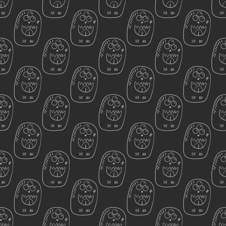 Cool cute monster seamless pattern. Vector illustrationのイラスト素材
