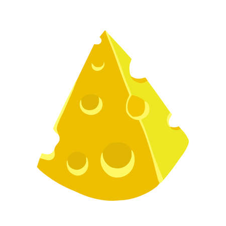Piece of cheese. Food. Milk product. Flat vector illustrationのイラスト素材