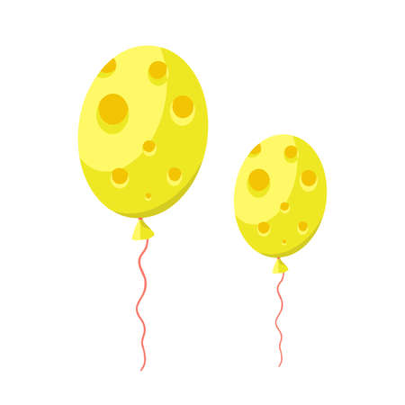 Cheese balloon flat isolated on white background. For the holiday. Vector illustrationのイラスト素材