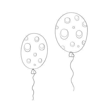 Cheese balloon line isolated on white background. For the holiday. vector illustrationのイラスト素材
