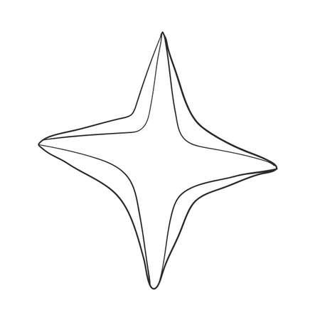 star. heavenly body. Astronomy. Line style isolated on white background. vector illustrationのイラスト素材