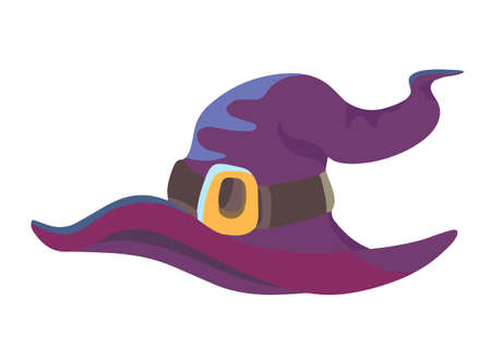 wizard hat. Witchcraft. Halloween. Flat style isolated on white background. vector illustrationのイラスト素材